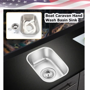 Fregadero de pulido de cocina lavabo de acero inoxidable 304 autocaravana caravana cámper - Imagen 1 de 10