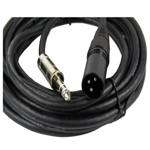 XLR 3-Pin Male PA Cable to 6.35mm 1/4" Stereo Mono Shielded Mic Cable Cord 25ft - Picture 1 of 13