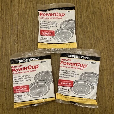 Lote de 3 - Presto Genuino Power Cup Microondas Concentradores 8 paquetes Nuevo #09964 Foto 1 de 3