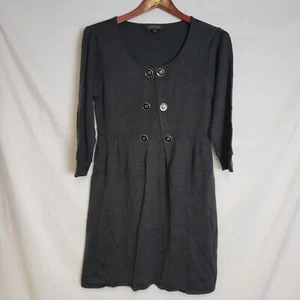 Vestido Suéter Tahari Negro Mezcla Lana Arthur Levine Cuello Redondo Ajustado Talla Mediana - Imagen 1 de 10