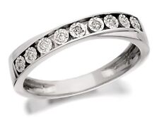 F.Hinds Womens Jewellery 9ct White Gold Diamond Crossover Wedding Ring