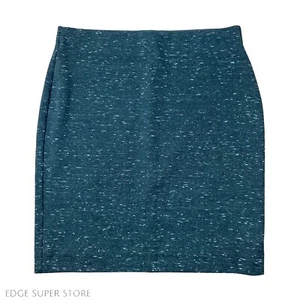 Ann Taylor Loft Black Knit Speckle Straight Pencil Stretch Waist Skirt Sz Small - Picture 1 of 3