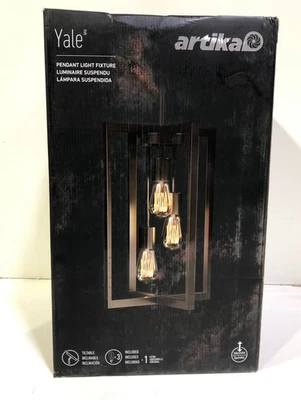 Artika Yale 3-light Bronze Caged Hanging Pendant Light Island Chandelier - Image 1 of 3