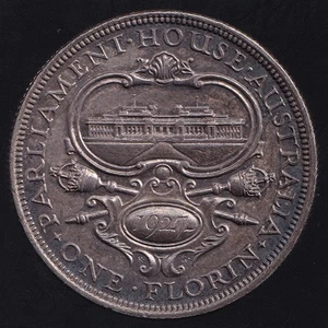 Australia 1927 Un Florín 2/- Jorge V (Casa del Parlamento) - Sin circular - Imagen 1 de 3