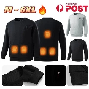 Electric Heating Heated Sweatshirt Long Sleeves Pullover Top Winter Body Warm AU - Picture 1 of 21