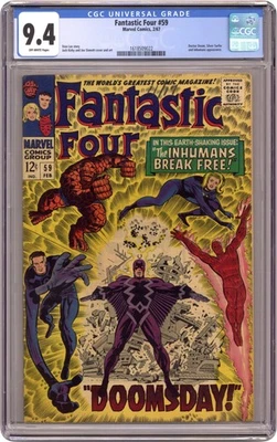 Fantastic Four #59 CGC 9.4 1967 1618509022 - Image 1 of 2