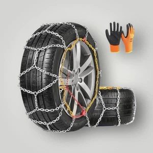 Snow Chains 16mm Thickened Alloy Manganese Steel Emergency Tire Chains Set of 2 - Picture 1 of 12