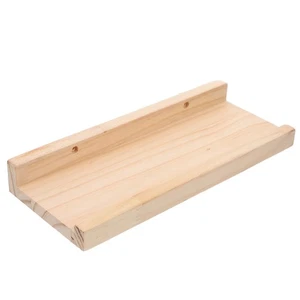 Solid Wood Bookshelves on The Wall Mounted Storage Floating Shelf - Picture 1 of 12