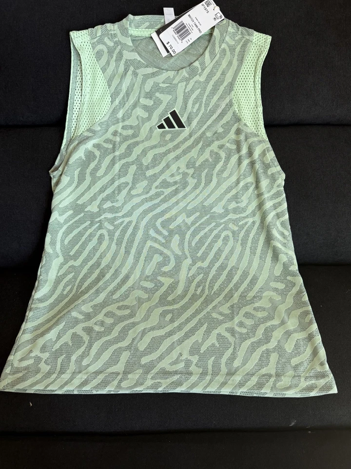 Camiseta sin mangas Adidas para mujer club de tenis verde lima talla XS nueva Foto 1 de 3