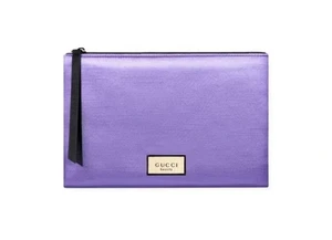Gucci Purple Shimmer Zip Pouch Cosmetic Pouch  - Picture 1 of 3