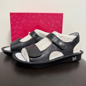 Sandali Alegria neri inchiostro Vallie gancio cinturino plateau pelle 9 39 nuovi con scatola - Foto 1 di 12