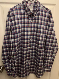 LL Bean Hombre XL Reg Calce Tradicional Botones Cuadro Camisa Azul Roja Blanca Usada en Excelente Condición - Imagen 1 de 7