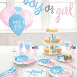 Baby Shower Gender Reveal Party Tableware Decoration Unisex Boy Girl Tableware