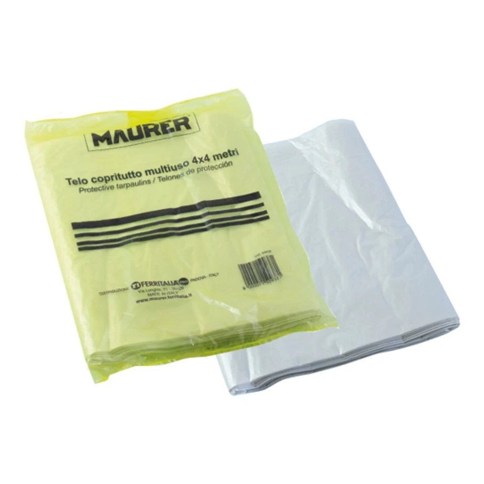 Telo Copritutto Multiuso Cellophane Trasparente 4 x 4 Mt. - 240/245 g/m² MAURER - Immagine 1 di 1