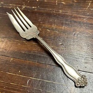 RARE 1857 AMSC / AMERICAN SILVER CO Silver Plated Meat Serving Fork - Picture 1 of 13