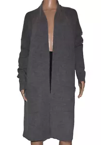 ATHLETA Wool Cashmere Open Front Side Slit Long Cardigan Size M - Picture 1 of 7