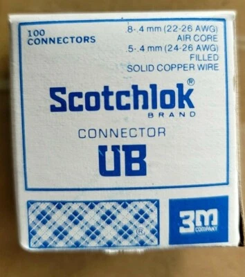 100 3M Scotchlok UB Bridging Copper Splice Connector 22-26 Air 24-26 Filled - Image 1 of 2