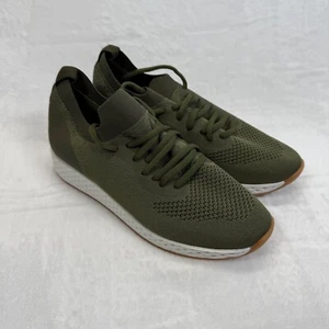 J/Slides Urban Sport Olive Green Knit Sneakers Lace Up Casual Shoes 7W - Picture 1 of 12
