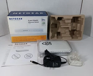 Netgear GS608 8 Port Gigabit Ethernet Switch Complete New Open Box - Picture 1 of 14