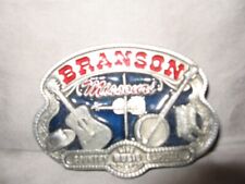 Pewter Branson Missouri Belt Buckle Red Letters 3 1/4" Length f/s VGC 