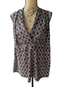 Ashley Stewart braune dehnbare ärmellose Bluse Übergröße 2X 18/20 neu ohne Etikett - Bild 1 von 7