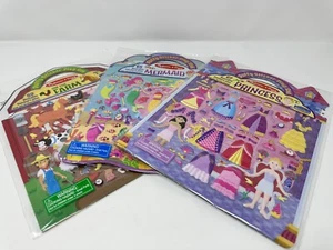 Melissa & Doug Puffy Sticker Playset Bundle - Mermaid, Princess, Farm - NEW - Picture 1 of 4