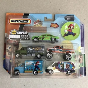Super Mario Bros Nintendo Matchbox 2007 Toy Cars 5 Pack Set Sigillato Nuovo Vecchio Stock - Foto 1 di 7