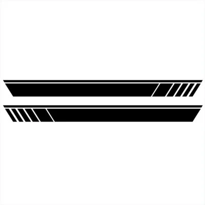 2pcs Sports Racing Shadow Stripe Decal Graphic Truck Car Body Side Door Stickers - Image 1 of 4