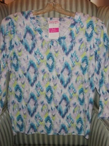 NWT! FRESH PRODUCE "SUNSET SKY" DESIGN 3/4 SL HERITAGE LOGO FEM TEE I(S) - Picture 1 of 4