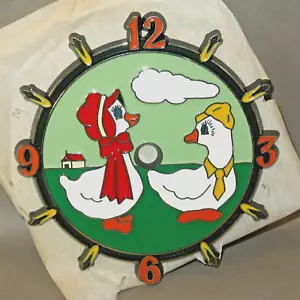 VINTAGE 1988 Ramar IND Plastic Clock Face Two Ducks 6" Diameter - Picture 1 of 1