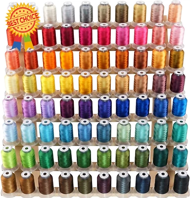 80 Spools Polyester Embroidery Machine Thread Kit, 500m, Compatible with Janome - image 1 of 4