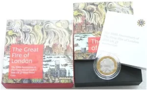 2016 Royal Mint Great Fire of London £2 Two Pound Silver Proof Coin Box Coa - Picture 1 of 4