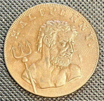 1794 Middlesex Fowler's Whale Fishery 1/2 Penny Token DH#306 Neptune Trident - Image 1 of 2