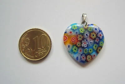 Colgante corazón cristal milflores multicolor 25 mm + colgador plateado 19 - Imagen 1 de 3