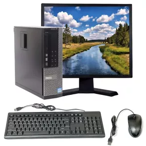 Dell Desktop Computer SFF Core i5 8GB 500GB HD DVD WIFI 19" LCD Windows 10 PC - Picture 1 of 7