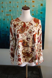 J. Jill Paisley Print Top Größe Small Langarm - Bild 1 von 5