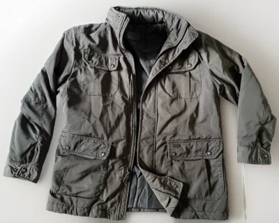 TUMI Mens L Thermore Tech Lined Black Coat Leather Trim Motorcycle Snaps Zip - Image 1 of 4