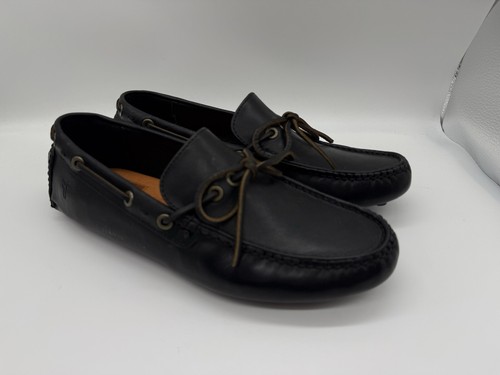 ADIDAS Mocassino Frye Penny Russel cravatta pelle scarpe slip on uomo nero nuovo con scatola taglia 7M