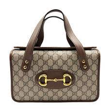 Auth GUCCI GG Supreme Handbag Beige/Brown PVC/Leather/Goldtone - z0445