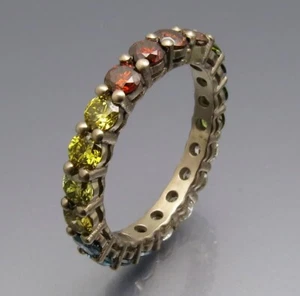 ANILLO DE MEMORIA BRILLANTE COLORIDO DISEÑO REIF - ORO BLANCO 585 - ARTÍCULOS DE SEGUNDA MANO - ¡OFERTA! - Imagen 1 de 6
