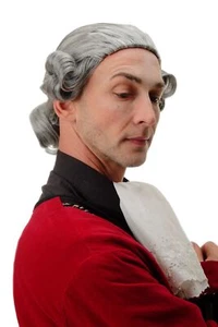 Wig Quality Wig Men's Theatre Baroque Lord Aristocrat Nobleman Dark Grey - Picture 1 of 4