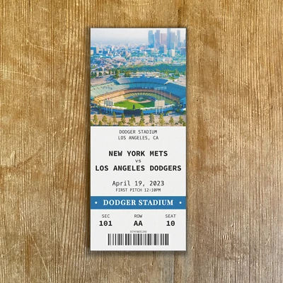 2025 Los Angeles Dodgers Replica Ticket Stub Customizable Any Seat Info Any Game - Image 1 of 3