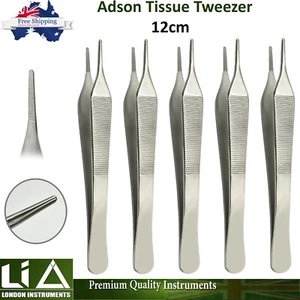 Dental Adson 12cm Tissue Dressing Forceps Tweezers Surgery Cotton Plier 5 pieces - Picture 1 of 6