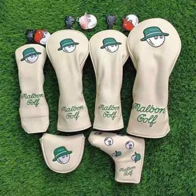 Neuer Leder Golfschläger Driver Fairway Holz Hybrid UT Putter Schlägel Headcover - UK
