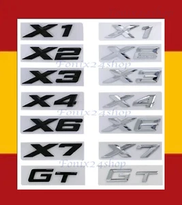 BMW X Series Emblems Letters CHROME OR BLACK X1 X2 X3 X4 X5 X6 X7 XDrive GT Logo - Picture 1 of 20