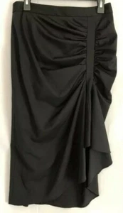 Lewit NEW Black Women's Size 10 Ruffled Stretch Knit Wool Skirt $299 - Picture 1 of 7