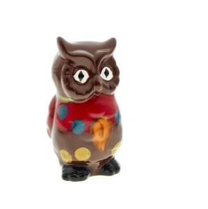Eule Skulptur handbemalte Keramik 12cm MAGU "SAMBA" - Imagen 1 de 1