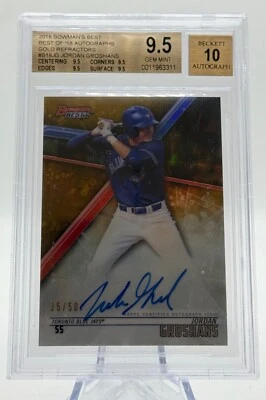 2018 Bowman's Best Jordan Groshans Best of 18 Gold Auto /50 #B18-JG BGS 9.5 - Image 1 of 2