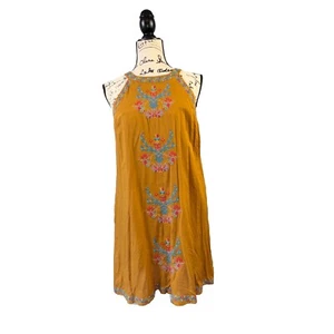 Savanna Jane Halter Mini Dress Embroidered Sz S Pockets Boho Resort Festival NWT - Picture 1 of 13
