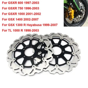 Für Suzuki GSX-R 600 1997-2003 GSX R 750 W 96-99 2 gewellte Bremsscheiben vorne Rotoren - Bild 1 von 10